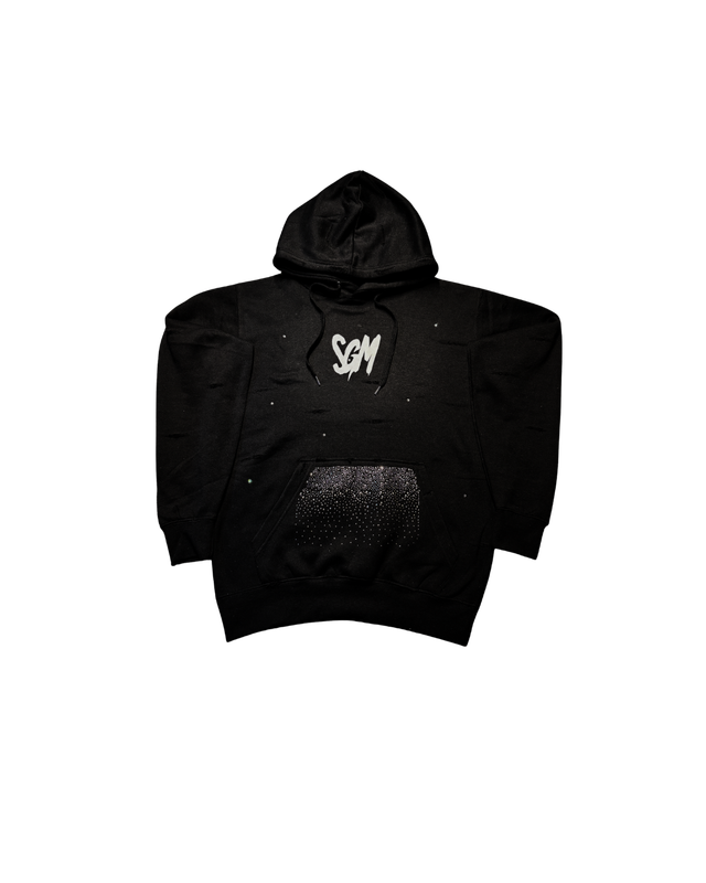 BLACK RHINESTONE HOODIE