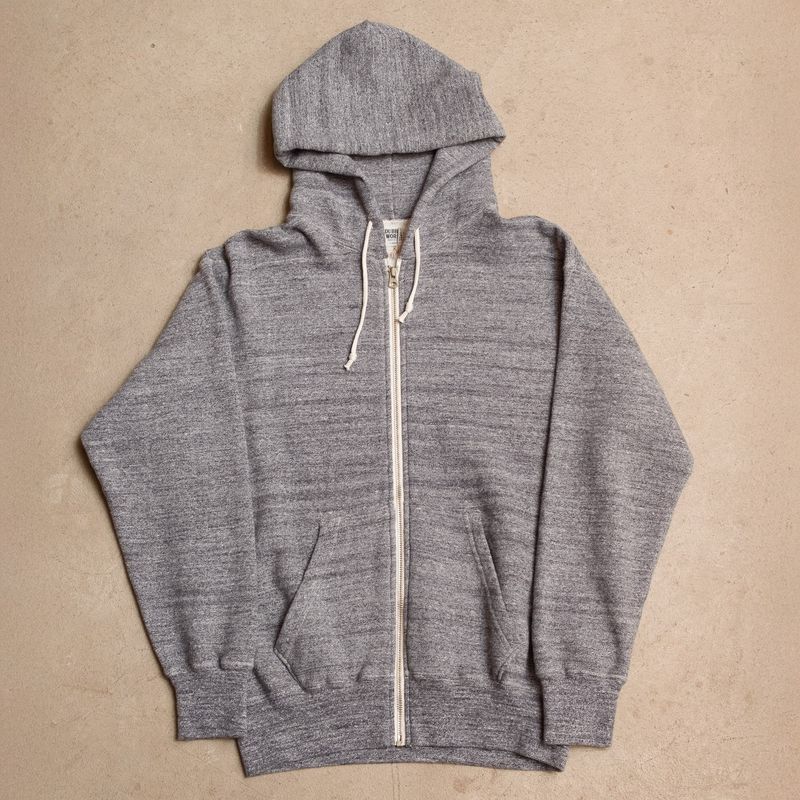 Dubbleworks Lot 142 Loopwheel Zip Up Sweat Hoodie - Heather Charcoal