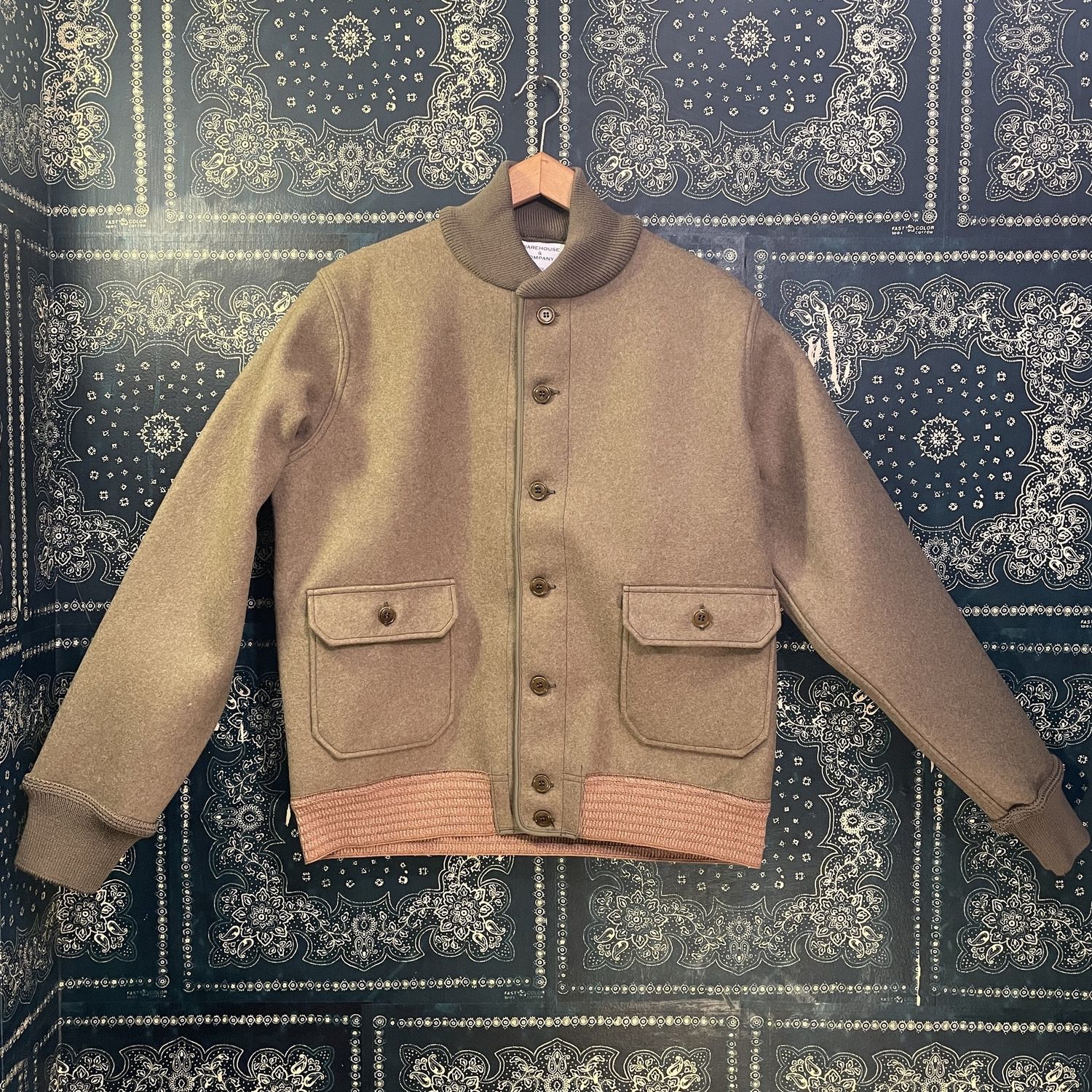 Warehouse A-1 STYLE WOOL JACKET OD Green