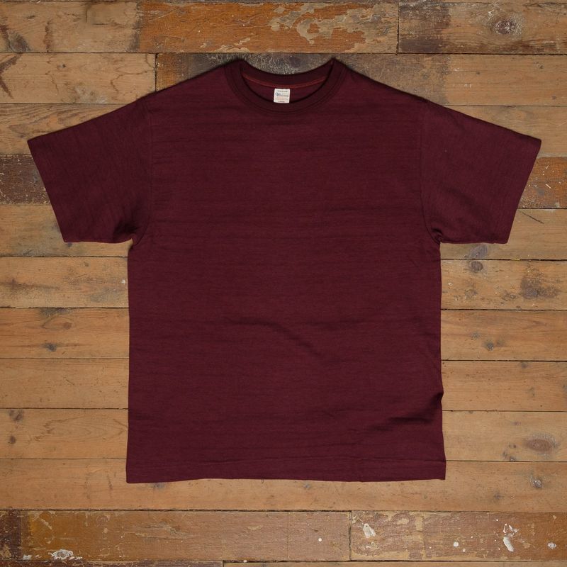 Warehouse 4601 Loopwheel Tee in Bordeaux