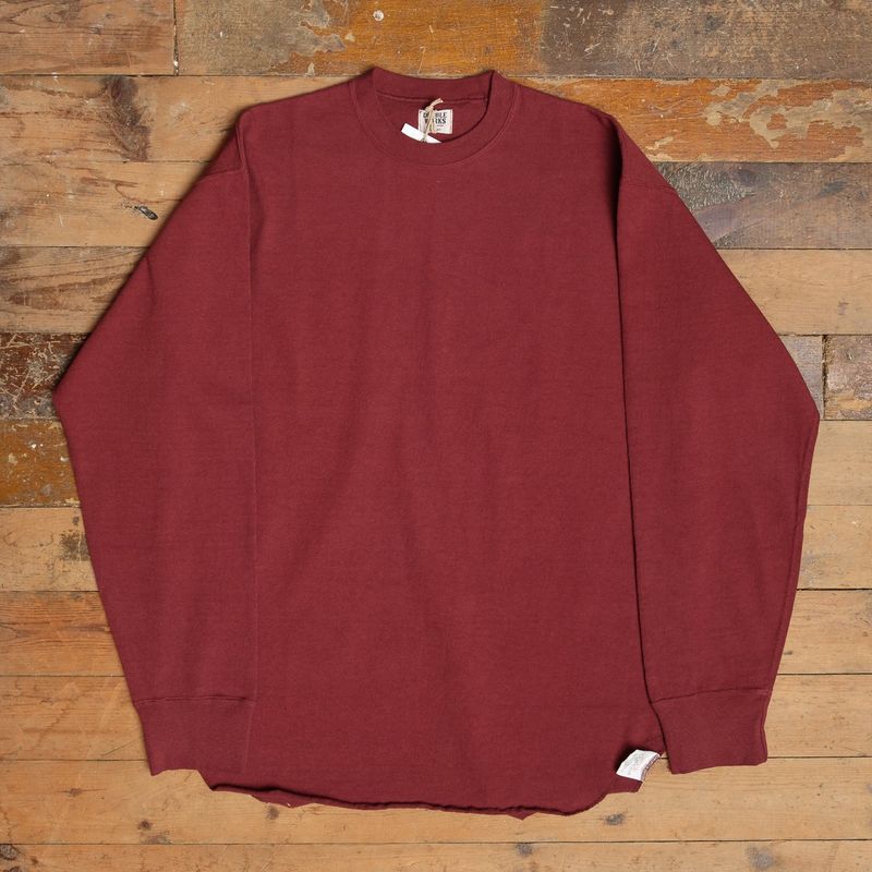 Dubbleworks Heavyweight Baseball Longsleeve in Burgundy