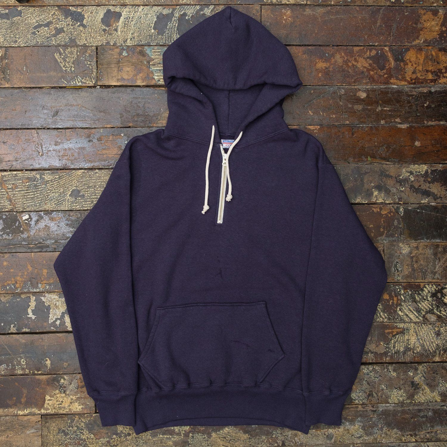 Dubbleworks Half Zip Hoodie in Navy, Size: Navy