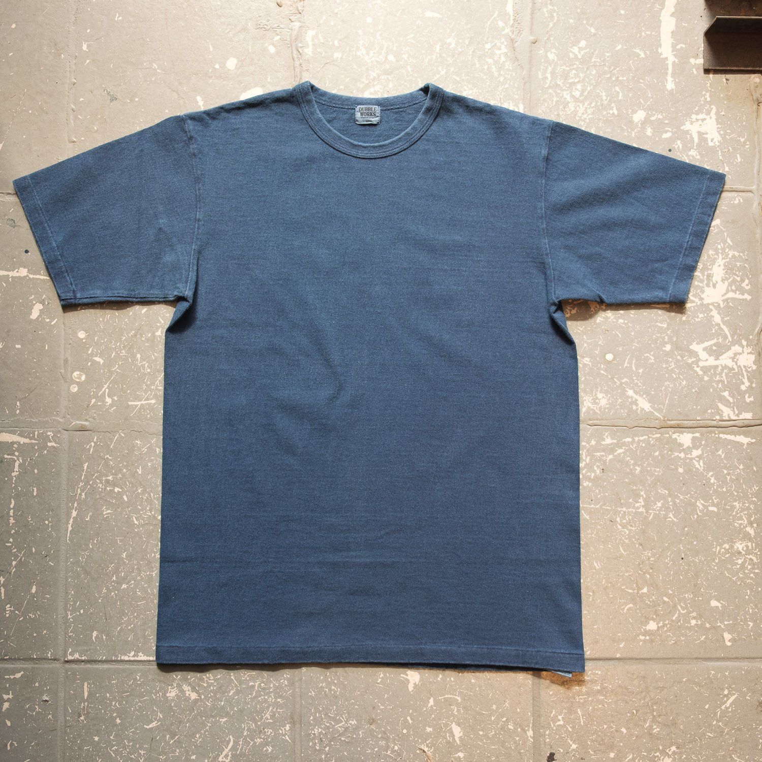 Dubbleworks Heavy Weight Short Sleeve T-Shirt in Indigo Dye, Size: Large