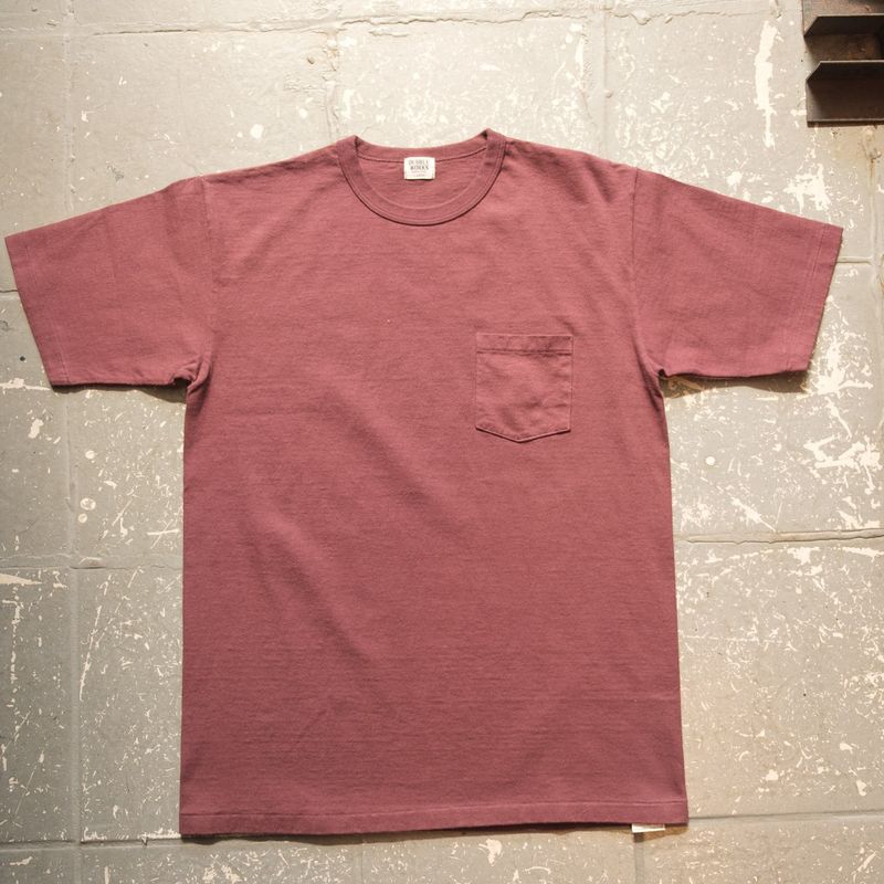 Dubbleworks Heavy Weight Short Sleeve Pocket T-Shirt in Bordeaux