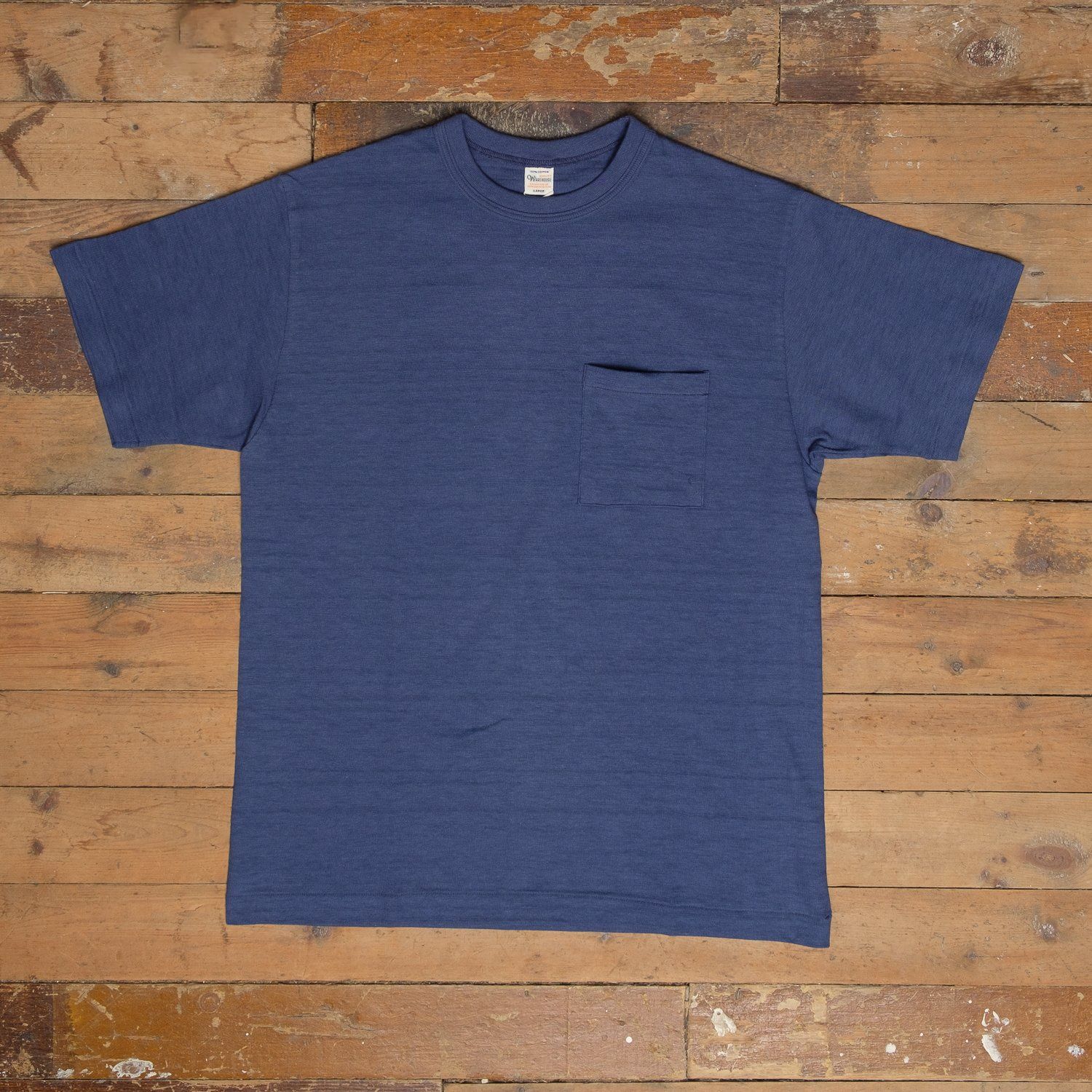 Warehouse 4601P Loopwheel Pocket Tee in Faded Blue