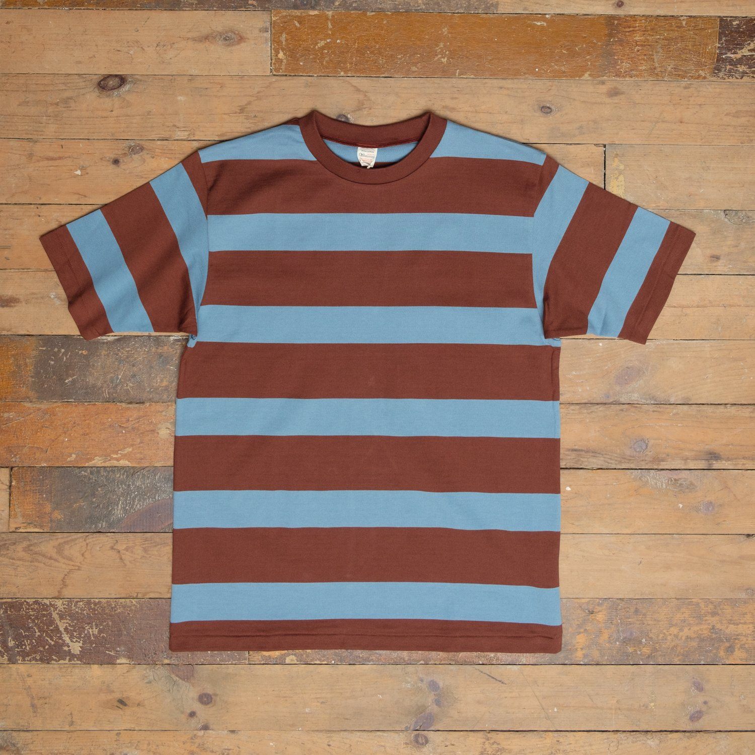 Warehouse Border Stripe Brown/Blue T-Shirt