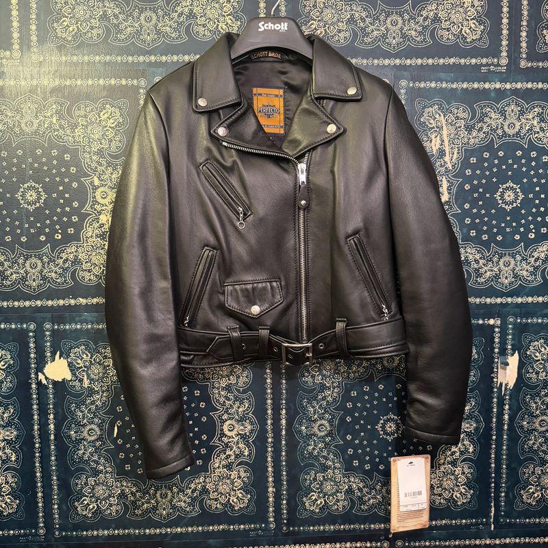 Schott 218W Women's Cropped Perfecto® in Lambskin Leather Jacket