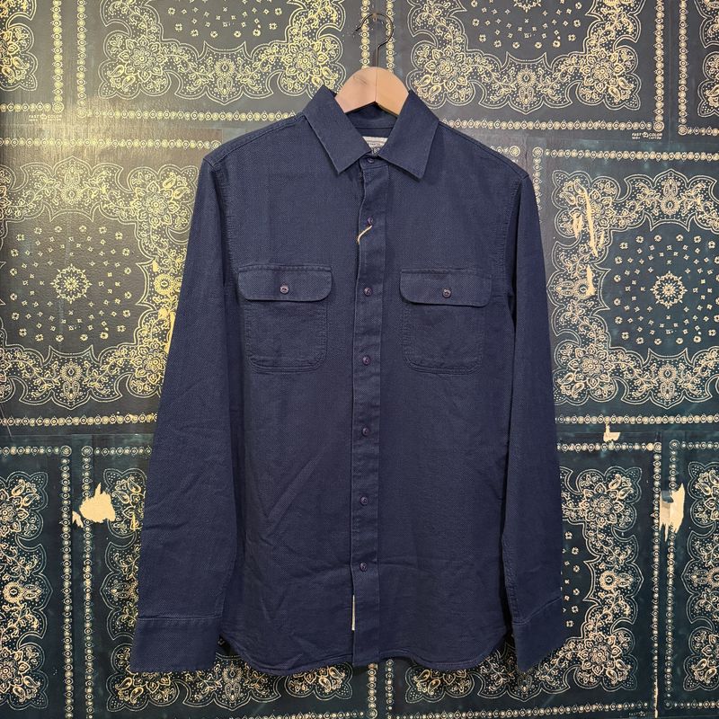 Schott Long Sleeve Indigo Cotton Work Shirt SH2308