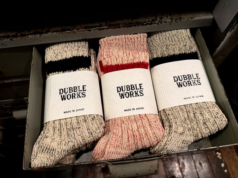 Dubble Works LOW GAUGE RIB LINE SOX Lot #9001 in KINARI x BLACK