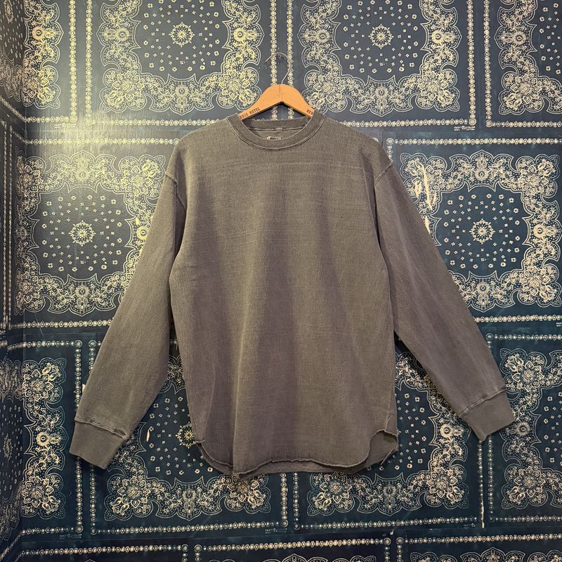 Dubble Works 9.5oz "STAND WHEEL"HEAVY WEIGHT LONG SLEEVE BASEBALL Tee PIGMENT DYE Lot #152-58106PD in SUMIKURO