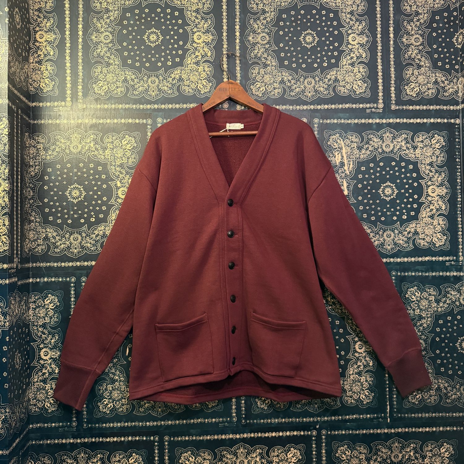 Dubble Works "LOOP WHEEL"SWEAT JACKET Lot #152-86016 in BORDEAUX