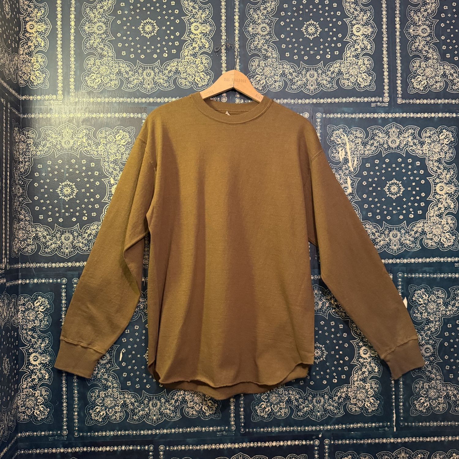 Dubble Works 9.5oz "STAND WHEEL"HEAVY WEIGHT LONG SLEEVE BASEBALL Tee Lot #152-58106 in KHAKI