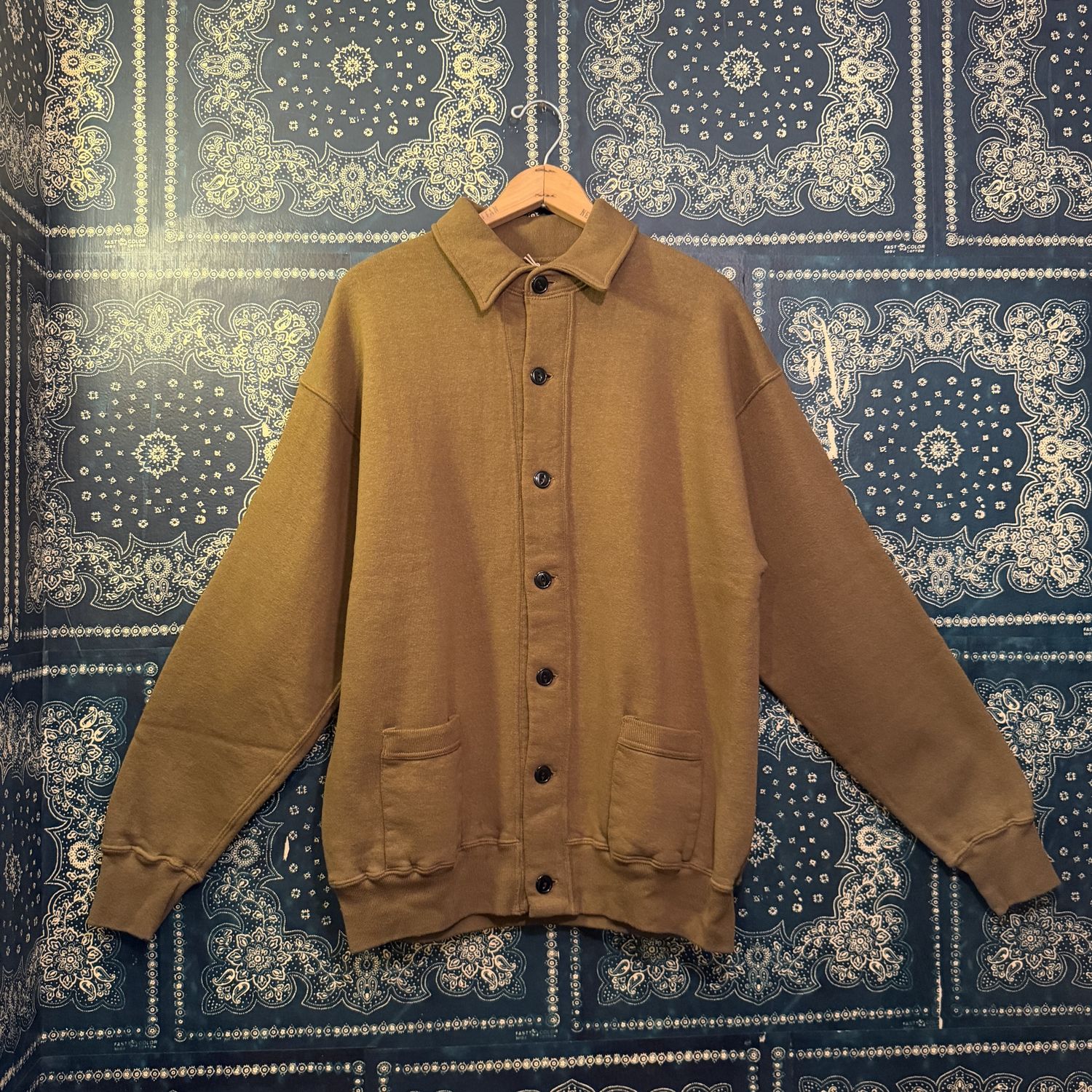 Dubble Works "LOOP WHEEL"SWEAT JACKET Lot #152-86016 in KHAKI
