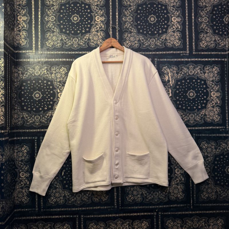 Warehouse 4 needle Sweat Cardigan Lot #498 in Beige
