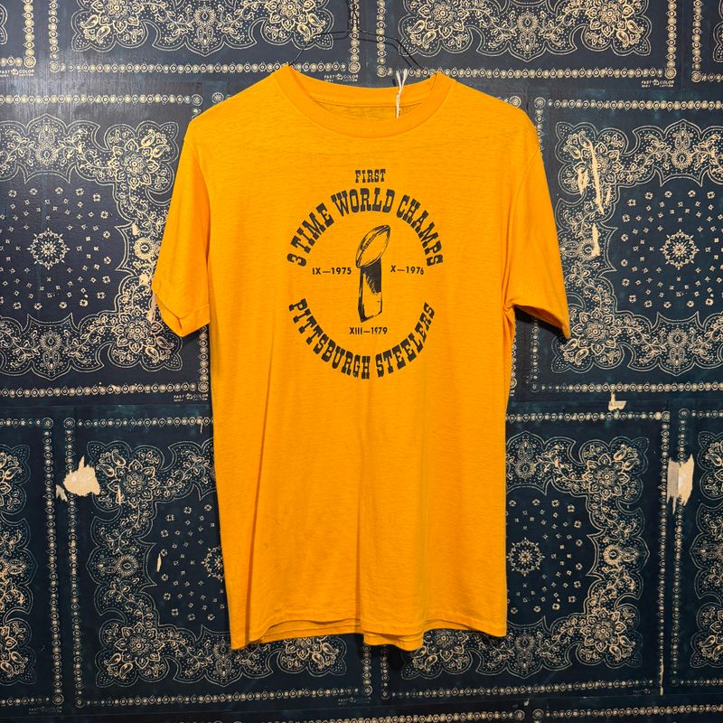 Vintage 3 Time World Champs Steelers Tee