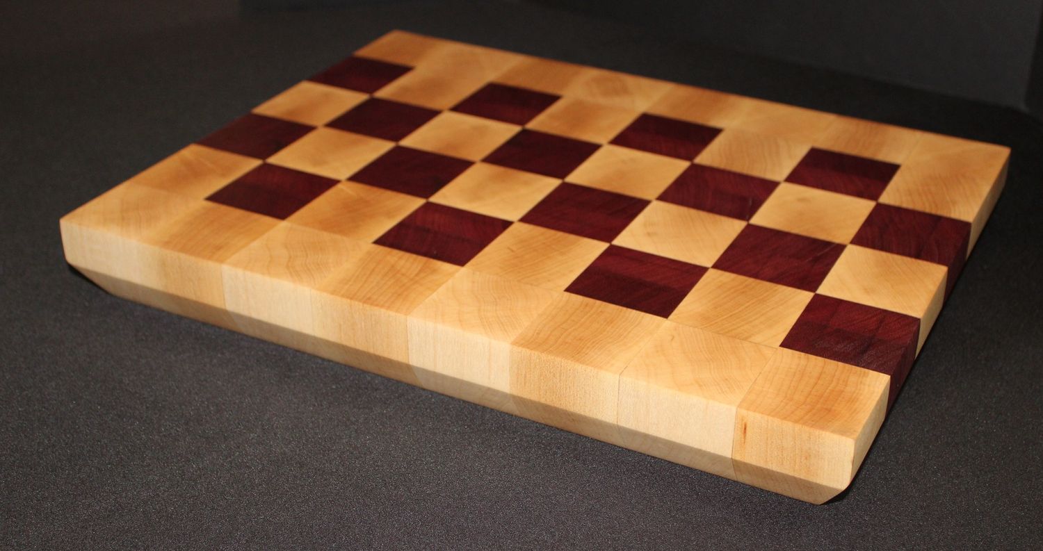 Purple Heart & Maple End-Grain Cutting Board