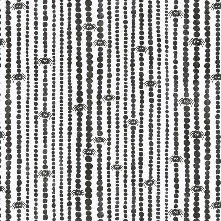 Spiders Stripes White/Black Organic Cotton Halloween | Halloween