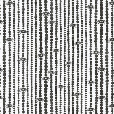 Spiders Stripes White/Black Organic Cotton Halloween | Halloween