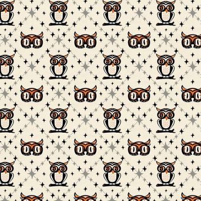 Owl Argyle - Ecru | Halloween