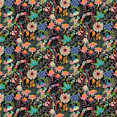Black Flower Bed Digitally Printed