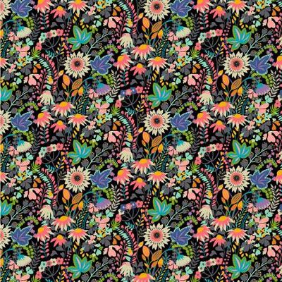 Black Flower Bed Digitally Printed