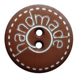 "handmade"-labeling and 2 holes - Size: 15mm - Color: braun - Art.No.: 241268 653632412682
