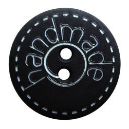 "handmade"-labeling and 2 holes - Size: 18mm - Color: schwarz - Art.No.: 261406 653632614062