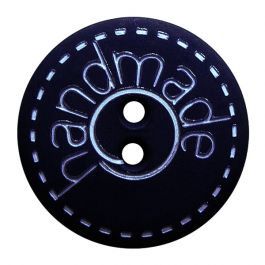 "handmade"-labeling and 2 holes - Size: 18mm - Color: dunkelblau - Art.No.: 261409 653632614093