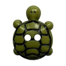 children button turtle polyamide with 2 holes - Size: 18mm - Color: gruen - Art.... 652453111286