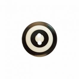 Kaffe Fassett Button Target  polyamide round shape 2 holes - Size: 15mm - Color: white/black - Art.-Nr.: 261393 653632613935