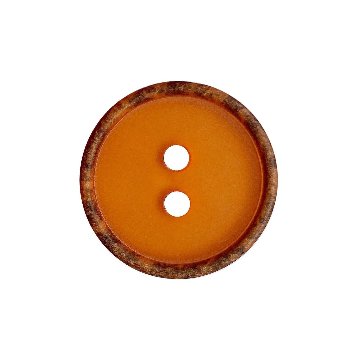 polyester button round shapetransparent with matt surface and 2 holes - Size: 20mm - Color: orange - Art.No.: 335014 652453350142