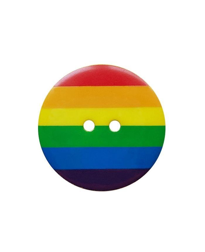 rainbow button polyamide round shape printed with 2 holes - Size: 20mm - Color: gelb - Art.No.: 341449 652453414493