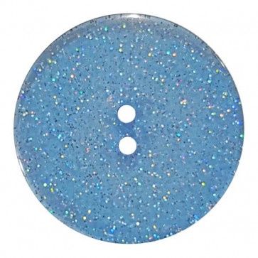 round polyester button with glitter and 2 holes - Size: 18mm - Color: blue 652453448801