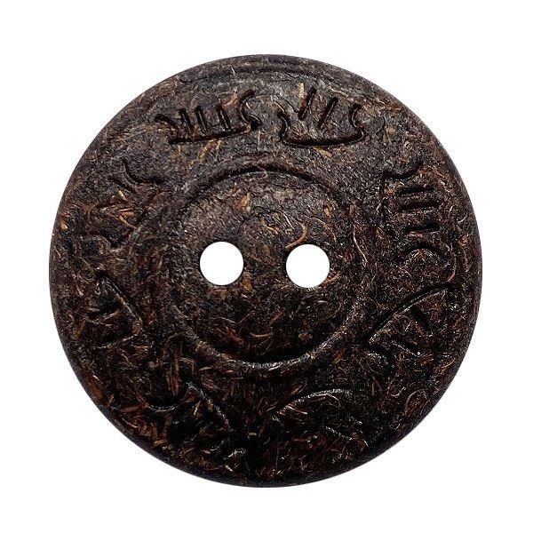 coconut button round shape with 2 holes - Size: 28mm - Color: braun - Art.No.: 390312 652453903126