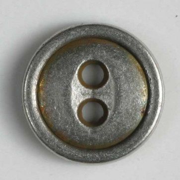 full metal button - Size: 15mm - Color: antique tin 653632013124