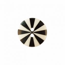 Kaffe Fassett Button Radiate polyamide round shape 2 holes - Size: 15mm - Color: white/black - Art.-Nr.: 261397 653632613973