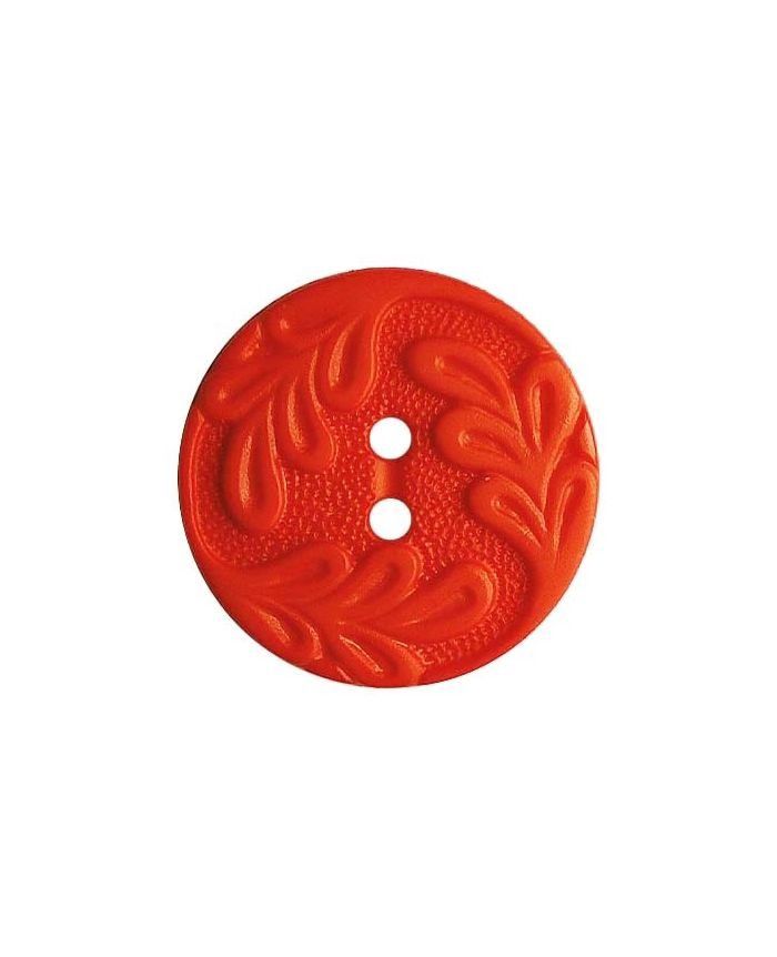 polyamide button round shape with leaf ornament and 2 holes - Size: 14mm - Color: rot - Art.No.: 286022 653632860223