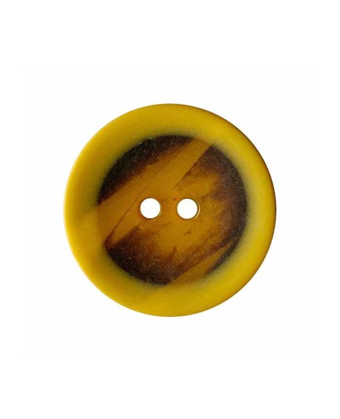 polyester button round shape transparent with graffiti pattern and 2 holes - Size: 18mm - Color: yellow - Art.No.: 317003 652453170030