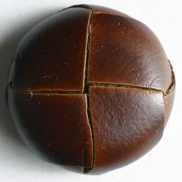 genuine leather button - Size: 28mm - Color: brown 653634300369
