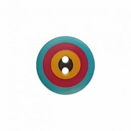 Kaffe Fassett Button Target polyamide round shape 2 holes - Size: 15mm - Color: blue/red/yellow/black - Art.-Nr.: 261394 653632613966