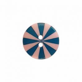 Kaffe Fassett Button Radiate polyamide round shape 2 holes - Size: 15mm - Color pink and blue 653632613980