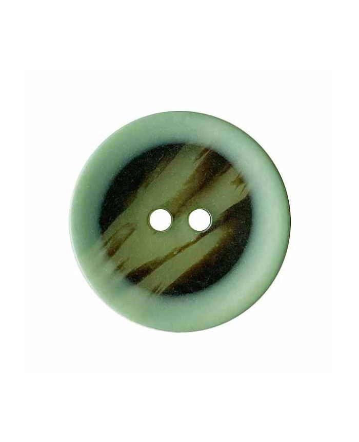 polyester button round shape transparent with graffiti pattern and 2 holes - Size: 18mm - Color: light green - Art.No.: 317002 652453170023