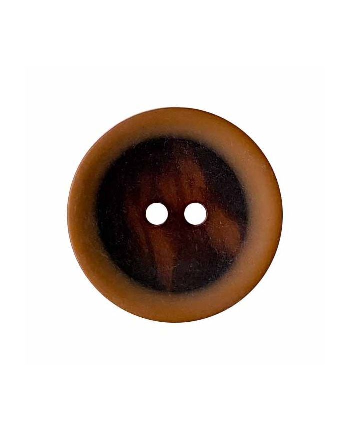 polyester button round shape transparent with graffiti pattern and 2 holes - Size: 18mm - Color: brown - Art.No.: 317000 652453170009