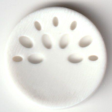 polyamide button round shape Size: 18mm - Color: pure white - Art.No.: 261222 653632612228