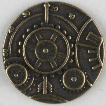 steampunk button with shank - Size: 23mm - Color: antique brass 652453310757
