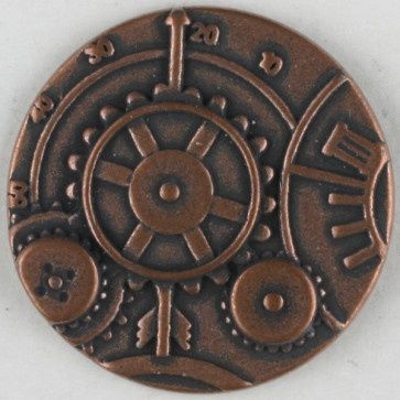 steampunk button with shank - Size: 23mm - Color: copper 652453310764