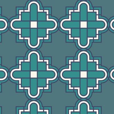 Teal Prism Organic Barkcloth