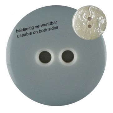 polyester button with 2 holes - Size: 18mm - Color: grey 652453128000
