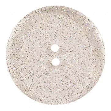 round polyester button with glitter and 2 holes - Size: 18mm - Color: transparen... 652453413274