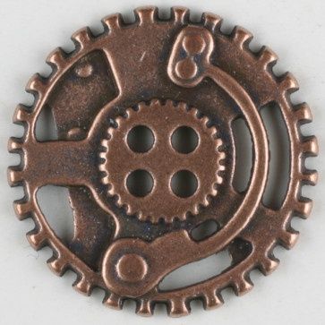 steampunk button with 4 holes - Size: 23mm - Color: copper 652453310795